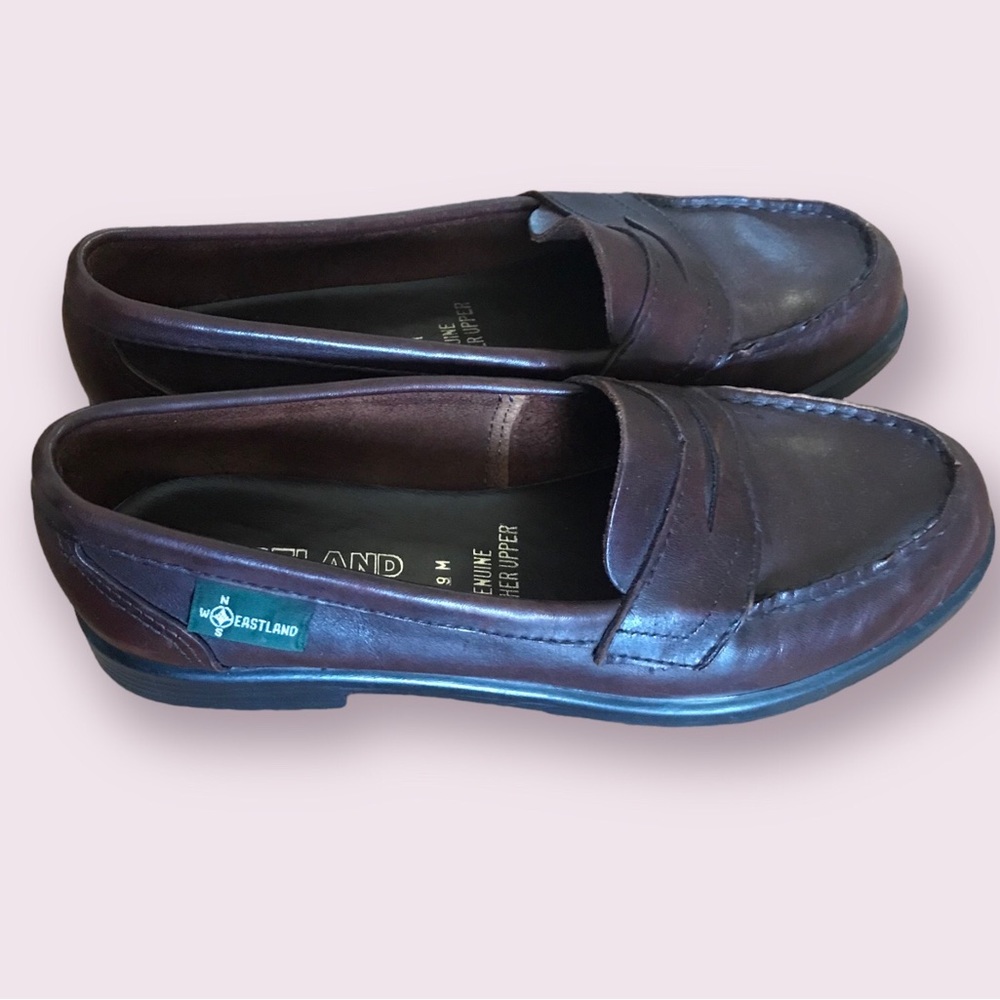 Eastland Vintage Womens Genuine Leather Lightweight Penny Loafer Shoes Size 9M